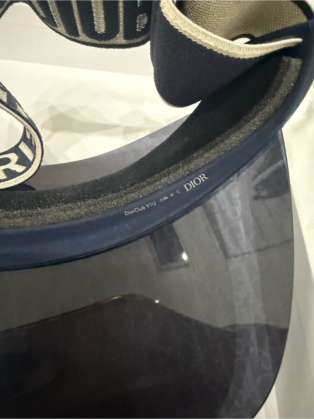 Dior Women’s Navy Blue Christian Dior Visor with White Logo Shield - Picture 4 of 7